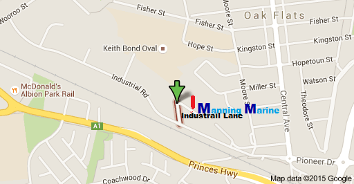 Map to the location of Manning Marine
